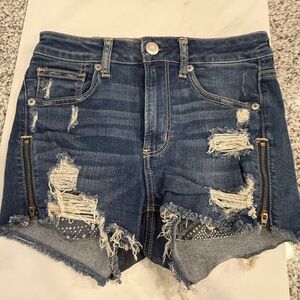 Distressed Denim Shorts